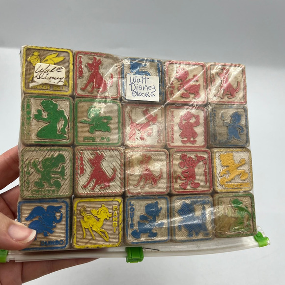 Vintage Disney Wooden Blocks Characters Alphabet Numbers 3 Sided - Picture 3 of 8